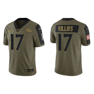 Men's Adrian Killins Denver Broncos Olive 2021 Salute To Service Limited Jersey