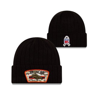 2021 Salute To Service Broncos Black Cuffed Knit Hat