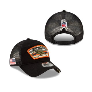 2021 Salute To Service Broncos Black Trucker 9TWENTY Adjustable Hat