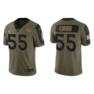 Men's Bradley Chubb Denver Broncos Olive 2021 Salute To Service Limited Jersey