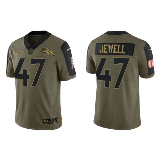 Men's Josey Jewell Denver Broncos Olive 2021 Salute To Service Limited Jersey