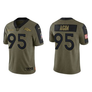 Men's McTelvin Agim Denver Broncos Olive 2021 Salute To Service Limited Jersey
