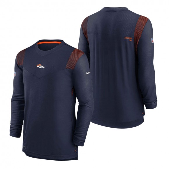 Denver Broncos Nike Navy Sideline Player UV Performance Long Sleeve T-Shirt