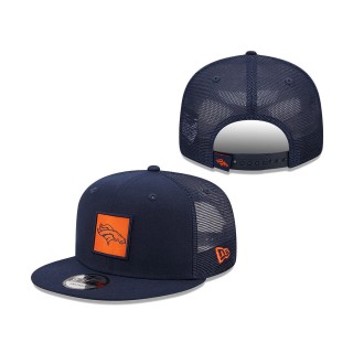Denver Broncos New Era Navy Gridlock Trucker 9FIFTY Snapback Hat