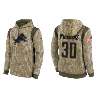 Men's Jamaal Williams Detroit Lions Camo 2021 Salute To Service Therma Hoodie
