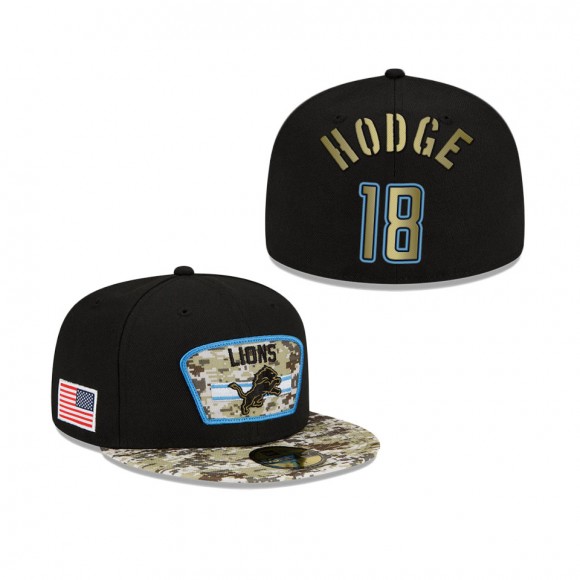 Men's KhaDarel Hodge Detroit Lions Black Camo 2021 Salute To Service 59FIFTY Fitted Hat