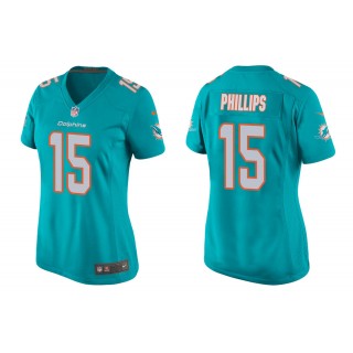 Women's Jaelan Phillips Miami Dolphins Aqua 2021 NFL Draft Jersey