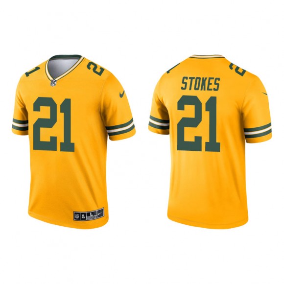 Eric Stokes Gold 2021 Inverted Legend Packers Jersey
