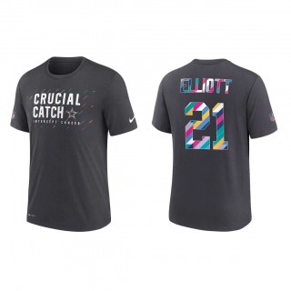 Ezekiel Elliott Dallas Cowboys Nike Charcoal 2021 NFL Crucial Catch Performance T-Shirt