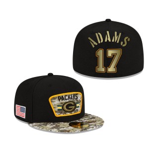 Men's Davante Adams Green Bay Packers Black Camo 2021 Salute To Service 59FIFTY Fitted Hat