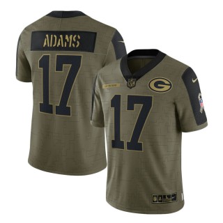 2021 Salute To Service Packers Davante Adams Olive Limited Player Jersey