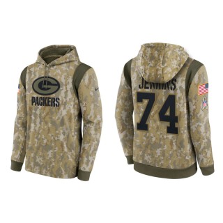 Men's Elgton Jenkins Green Bay Packers Camo 2021 Salute To Service Therma Hoodie