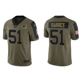 Men's Krys Barnes Green Bay Packers Olive 2021 Salute To Service Limited Jersey