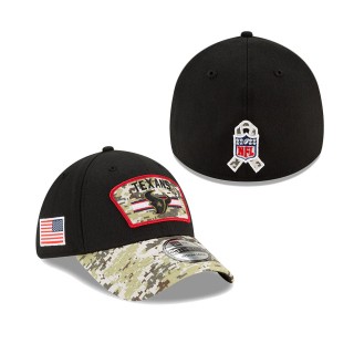 2021 Salute To Service Texans Black Camo 39THIRTY Flex Hat