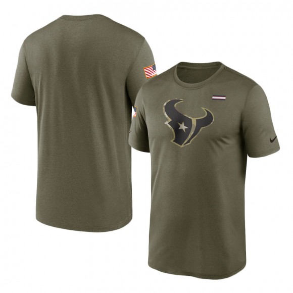 2021 Salute To Service Texans Olive Legend Performance T-Shirt