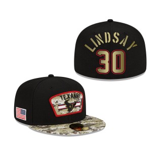 Men's Phillip Lindsay Houston Texans Black Camo 2021 Salute To Service 59FIFTY Fitted Hat