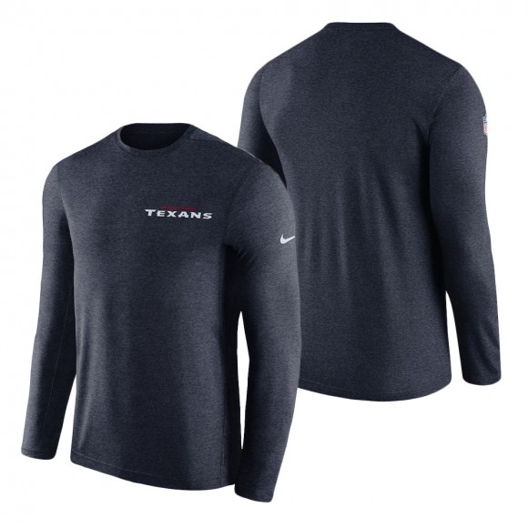 Houston Texans Nike Sideline Coaches UV Long Sleeve Performance T-Shirt Navy