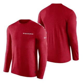 Houston Texans Nike Sideline Coaches UV Long Sleeve Performance T-Shirt Red