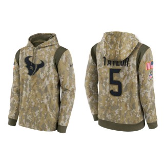Men's Tyrod Taylor Houston Texans Camo 2021 Salute To Service Therma Hoodie
