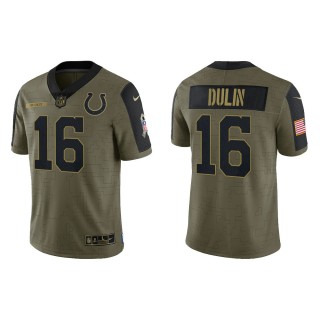 Men's Ashton Dulin Indianapolis Colts Olive 2021 Salute To Service Limited Jersey