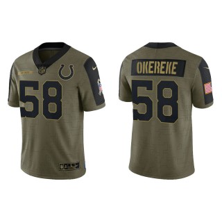 Men's Bobby Okereke Indianapolis Colts Olive 2021 Salute To Service Limited Jersey
