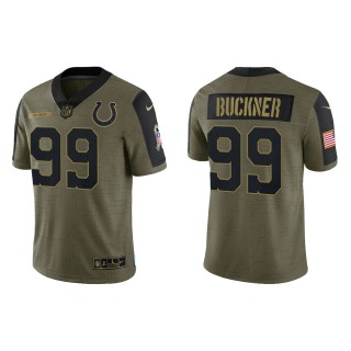 Men's DeForest Buckner Indianapolis Colts Olive 2021 Salute To Service Limited Jersey