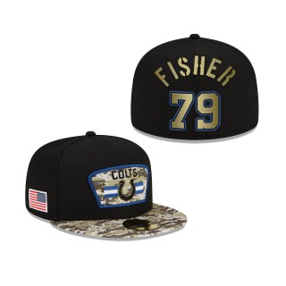 Men's Eric Fisher Indianapolis Colts Black Camo 2021 Salute To Service 59FIFTY Fitted Hat