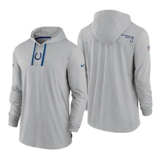 Indianapolis Colts Gray Sideline Performance Hoodie T-Shirt