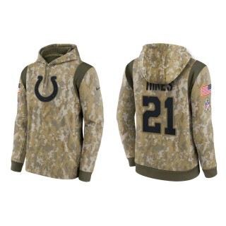Men's Nyheim Hines Indianapolis Colts Camo 2021 Salute To Service Therma Hoodie