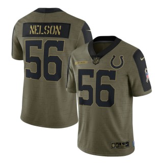 2021 Salute To Service Colts Quenton Nelson Olive Limited Player Jersey