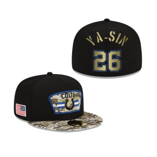 Men's Rock Ya-Sin Indianapolis Colts Black Camo 2021 Salute To Service 59FIFTY Fitted Hat