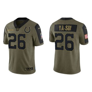 Men's Rock Ya-Sin Indianapolis Colts Olive 2021 Salute To Service Limited Jersey