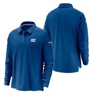 Indianapolis Colts Nike Royal Sideline Team Issue UV Long Sleeve Performance Polo