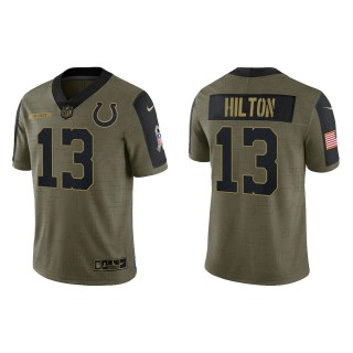 Men's T.Y. Hilton Indianapolis Colts Olive 2021 Salute To Service Limited Jersey