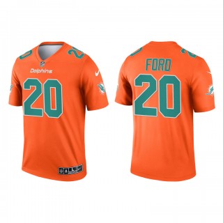 Isaiah Ford Orange 2021 Inverted Legend Dolphins Jersey
