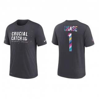 Ja'Marr Chase Cincinnati Bengals Nike Charcoal 2021 NFL Crucial Catch Performance T-Shirt