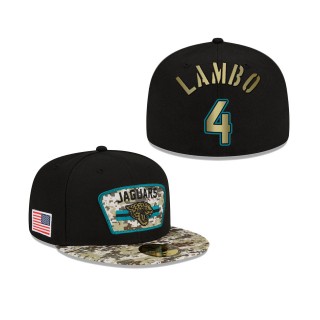 Men's Josh Lambo Jacksonville Jaguars Black Camo 2021 Salute To Service 59FIFTY Fitted Hat