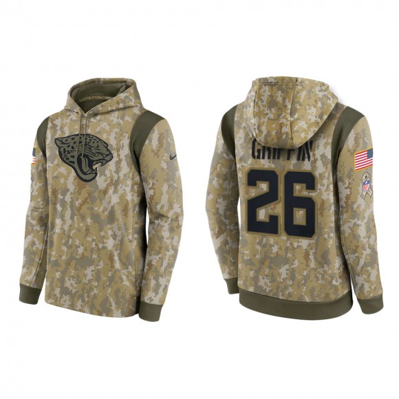Men's Shaquill Griffin Jacksonville Jaguars Camo 2021 Salute To Service Therma Hoodie