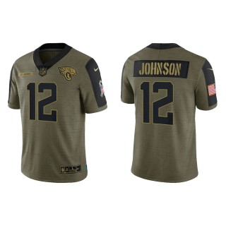 Men's Tyron Johnson Jacksonville Jaguars Olive 2021 Salute To Service Limited Jersey