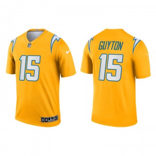 Jalen Guyton Gold 2021 Inverted Legend Chargers Jersey