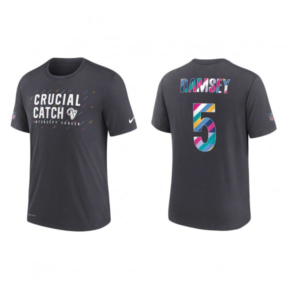 Jalen Ramsey Los Angeles Rams Nike Charcoal 2021 NFL Crucial Catch Performance T-Shirt