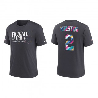 Jameis Winston New Orleans Saints Nike Charcoal 2021 NFL Crucial Catch Performance T-Shirt