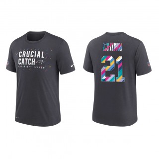 Jeremy Chinn Carolina Panthers Nike Charcoal 2021 NFL Crucial Catch Performance T-Shirt