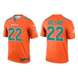 Jevon Holland Orange 2021 Inverted Legend Dolphins Jersey