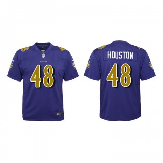 Justin Houston Purple Color Rush Game Ravens Youth Jersey