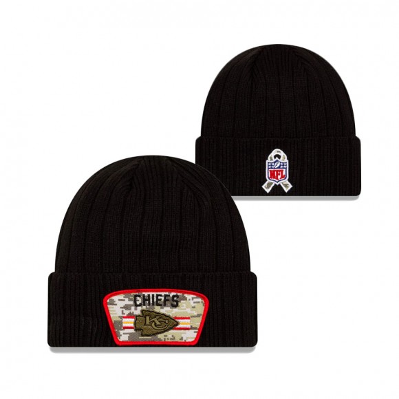 2021 Salute To Service Chiefs Black Cuffed Knit Hat