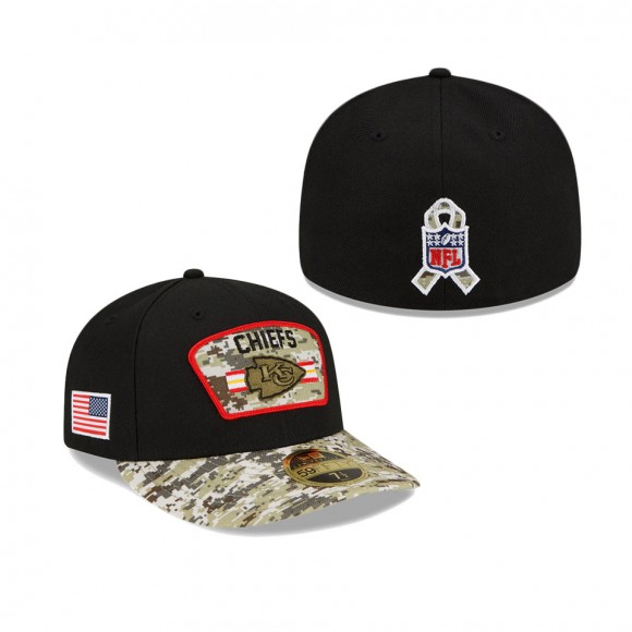 2021 Salute To Service Chiefs Black Camo Low Profile 59FIFTY Fitted Hat