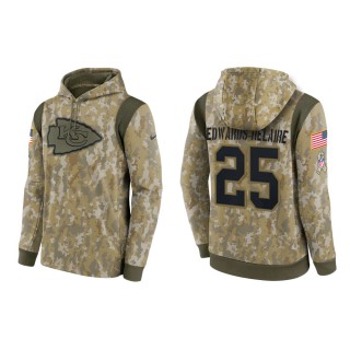 Men's Clyde Edwards-Helaire Kansas City Chiefs Camo 2021 Salute To Service Therma Hoodie