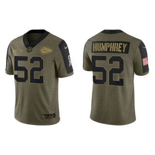 Men's Creed Humphrey Kansas City Chiefs Olive 2021 Salute To Service Limited Jersey