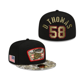 Men's Derrick Thomas Kansas City Chiefs Black Camo 2021 Salute To Service 59FIFTY Fitted Hat